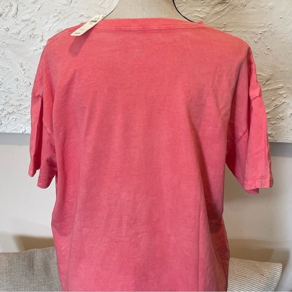 Aerie Women's Coral Love Is Love Living In Tshirt Relaxed Fit Cotton Sz M NWT - Picture 5 of 8